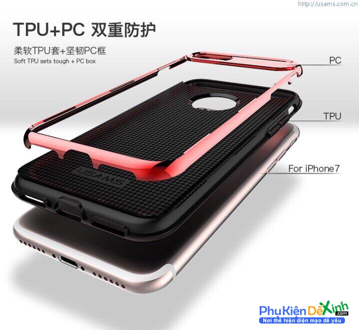 Ốp dẻo viền kim loại iPhone 8 phía bên trong là 1 khung nhựa mềm TPU giúp bạn bảo vệ toàn diện mọi góc cạnh của máy rất tốt. Lớp nhựa này khá mỏng bên ngoài kết hợp thêm khung hợp nhôm kim loại cao cấp rất sang trọng.